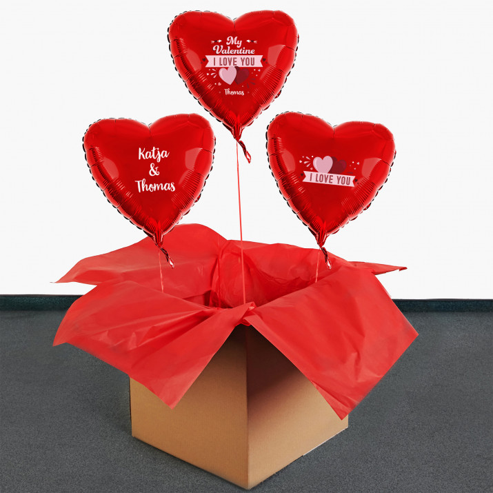 My Valentine - Set mit Heliumballons - Herzen